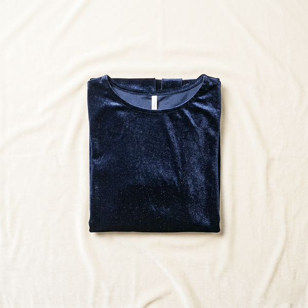 royal blue velvet draped dress