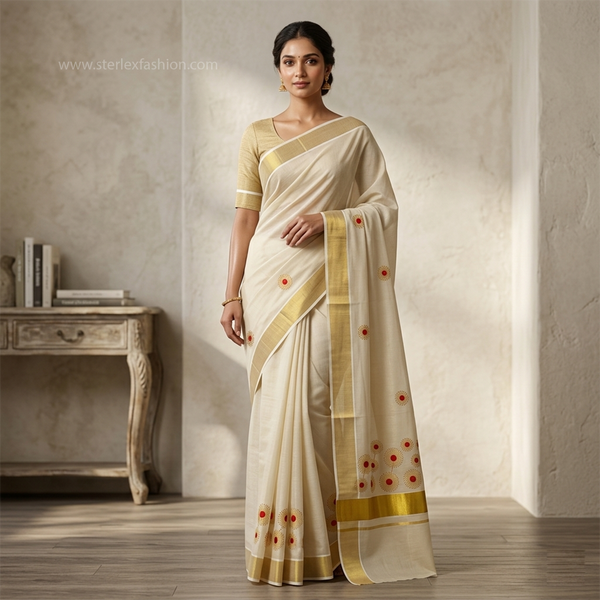 Surya Pushpa Kasavu Saree