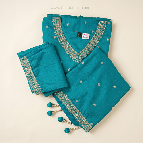 Zehra Teal Royale Set