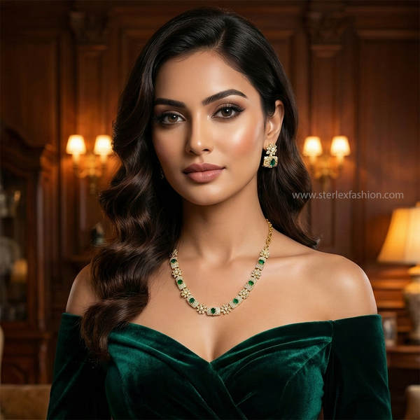 Rajkumari Emerald Set