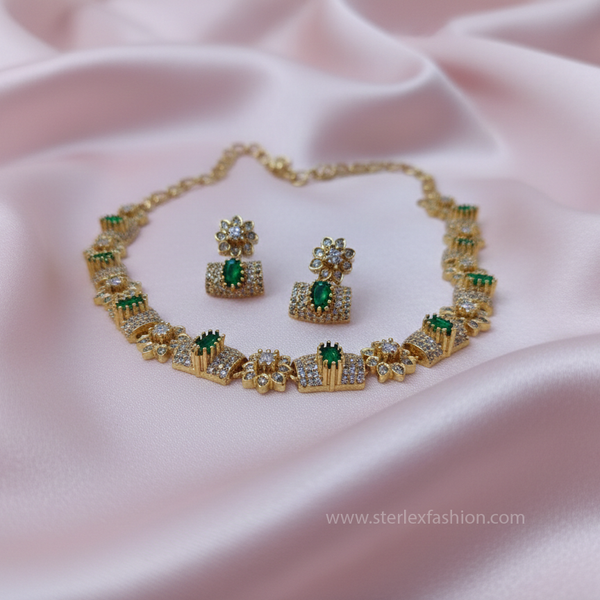Rajkumari Emerald Set