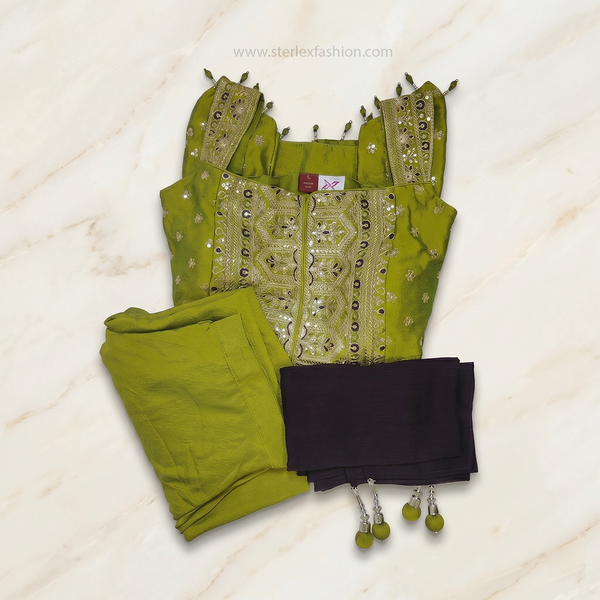 Olive Meher Sharara Set