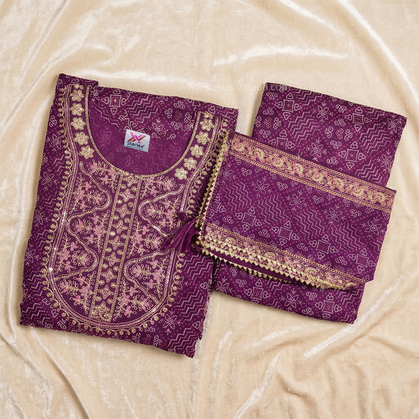 royal purple Anarkali suit set