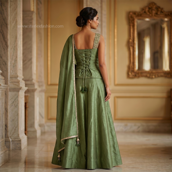 Zarmina Sage Royale Lehenga Set