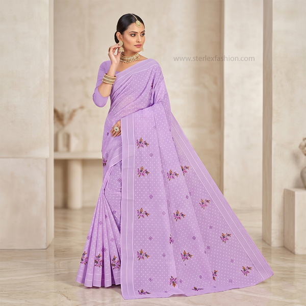 Noor Vastra Lavender Blossom Saree
