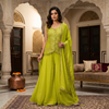 Zareen Lime Green Heritage Palazzo Ensemble