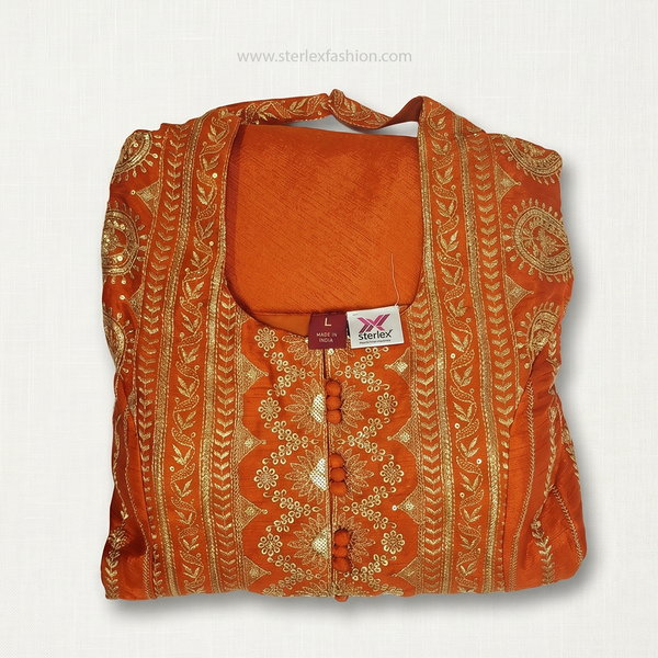 Zareen Orange Heritage Palazzo Ensemble