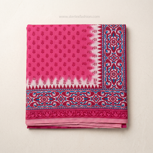 Gulnaar Pink Heritage Printed Saree