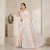 Ivory Blossom Silver Border Linen Saree
