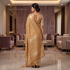 Golden Amber Rajsi Weave Saree