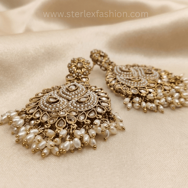 Ivory Rajwada Pearl Chandbali