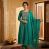 Teel Green Anarkali Suit Set