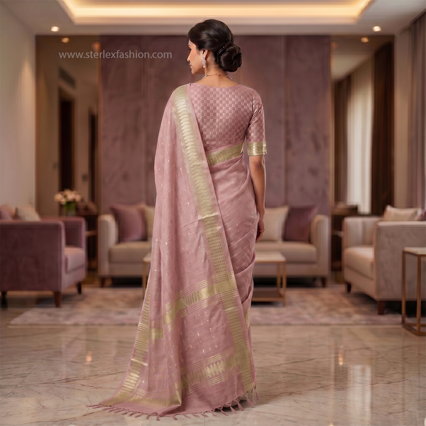 Mauve Rajsi Weave Saree