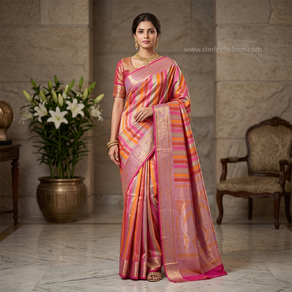 Rangrekha Rani Zari Saree
