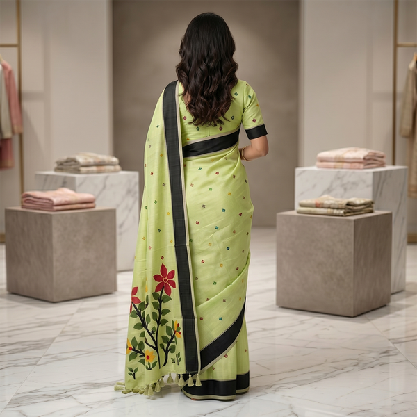 Pista Noor Vatika Saree