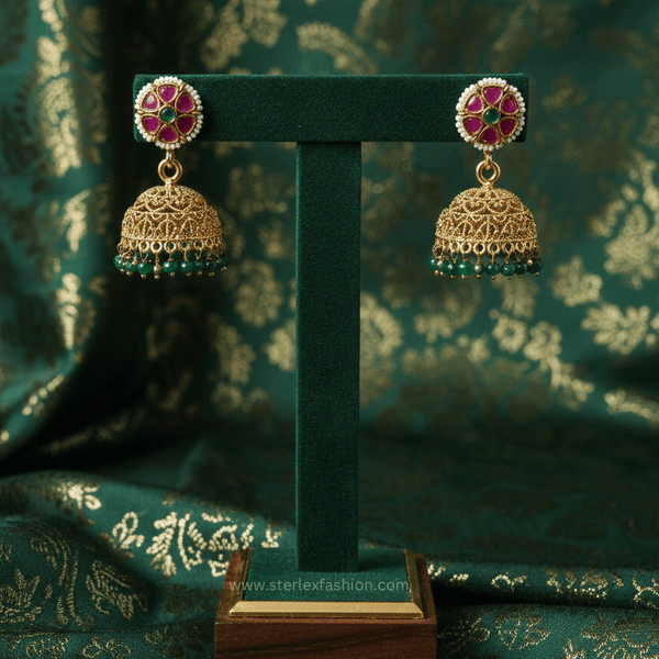 Minakari Pushp Jhumka