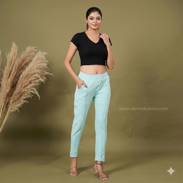 high-rise straight fit trousers