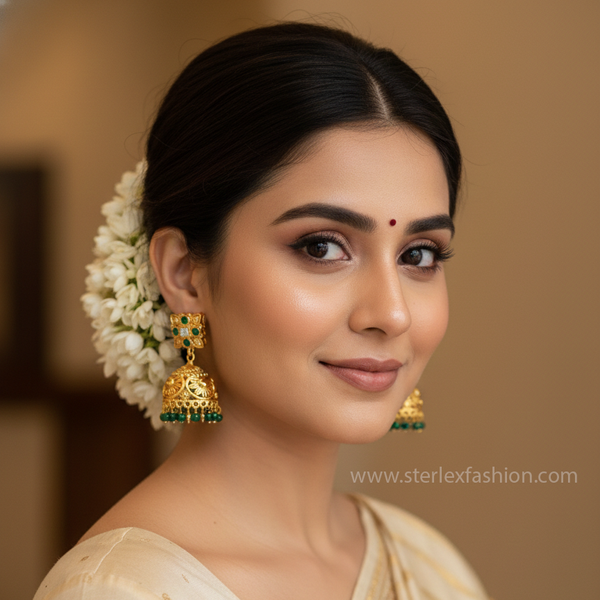 Rajvani Emerald Jhumka