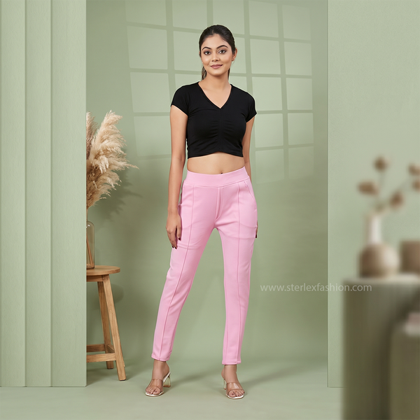 high-rise straight fit trousers