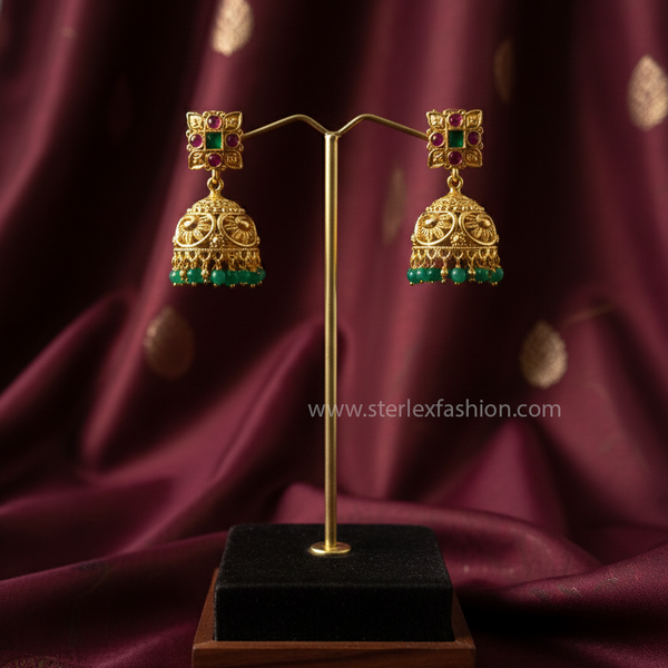 Rajvani Emerald Jhumka