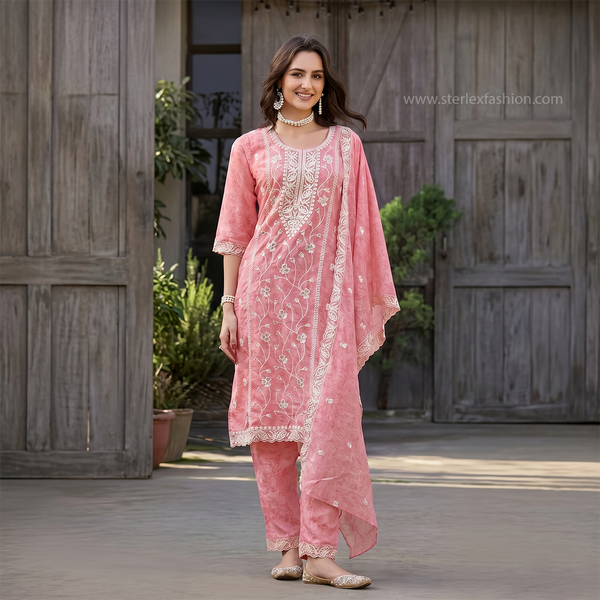 Lilah Embroidered Kurta Set with Dupatta