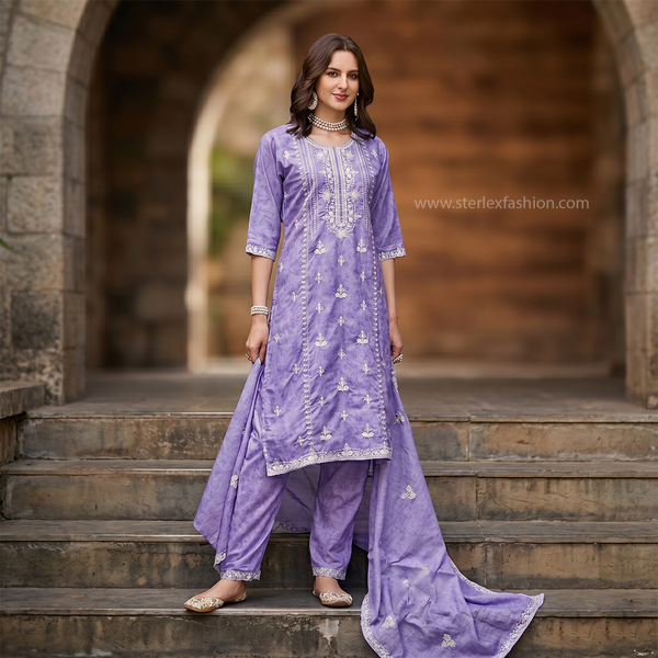 Lilah Embroidered Kurta Set with Dupatta