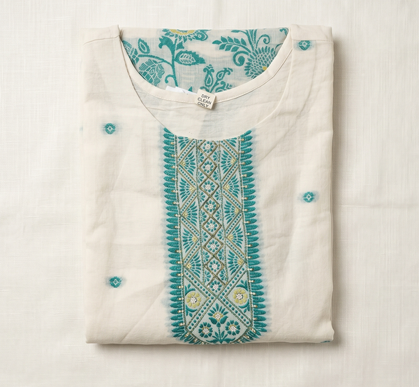 Bloom Embroidered Straight Kurta Set with Dupatta