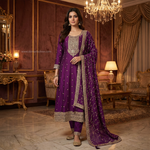 Royal Amethyst Embroidered Suit Set