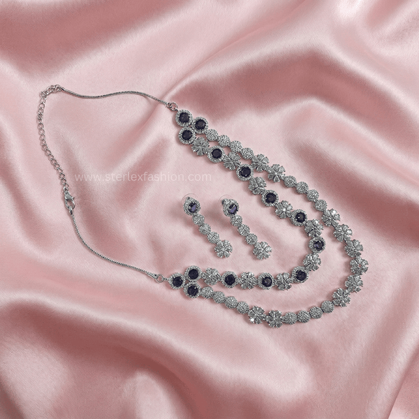 Twinkle Star Blue AD Necklace Set