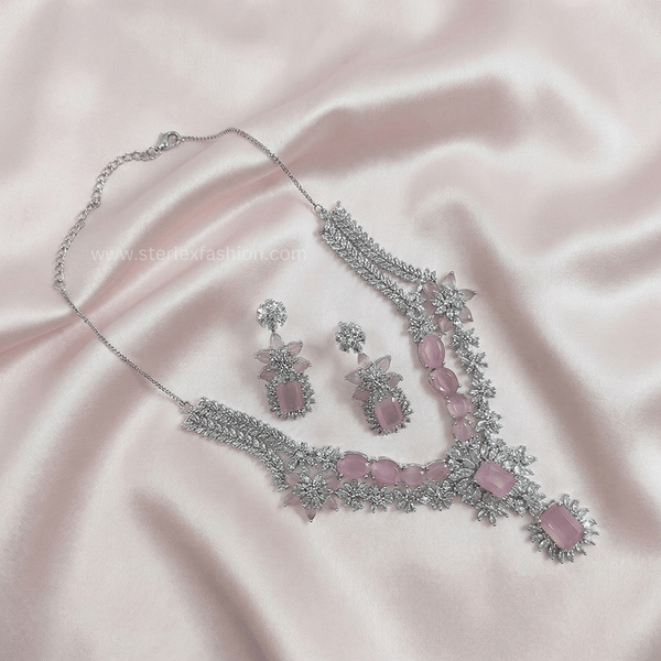 Raj Rupa Pink AD Necklace