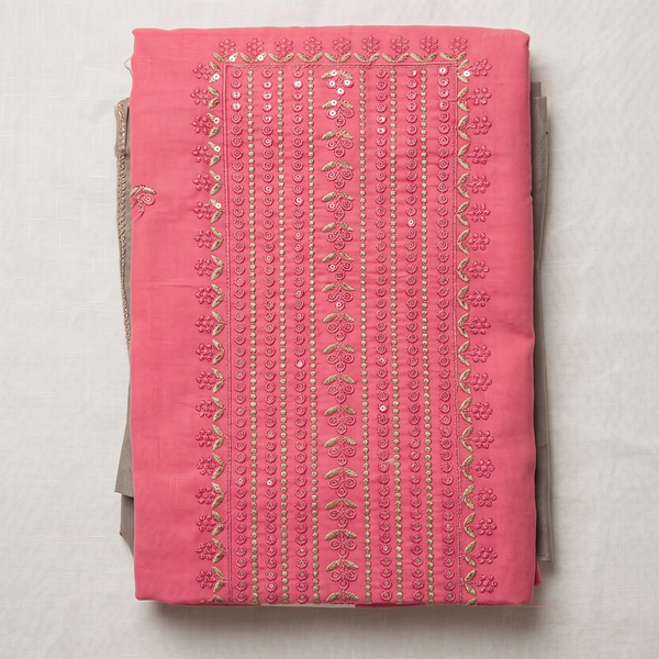 Floral Embroidered Dress Material
