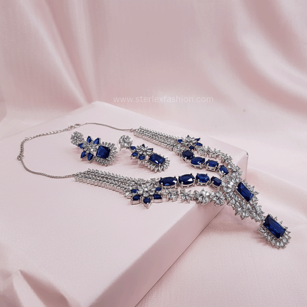 Raj Rupa Blue AD Necklace
