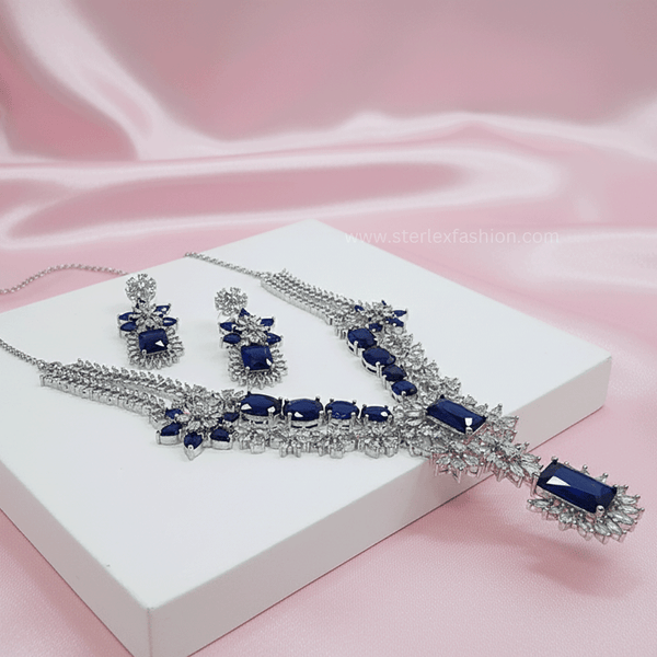 Raj Rupa Blue AD Necklace