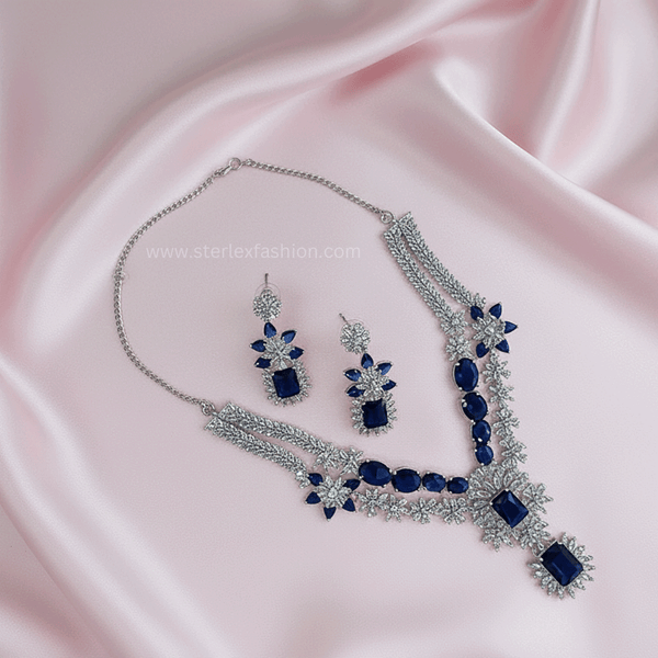 Raj Rupa Blue AD Necklace