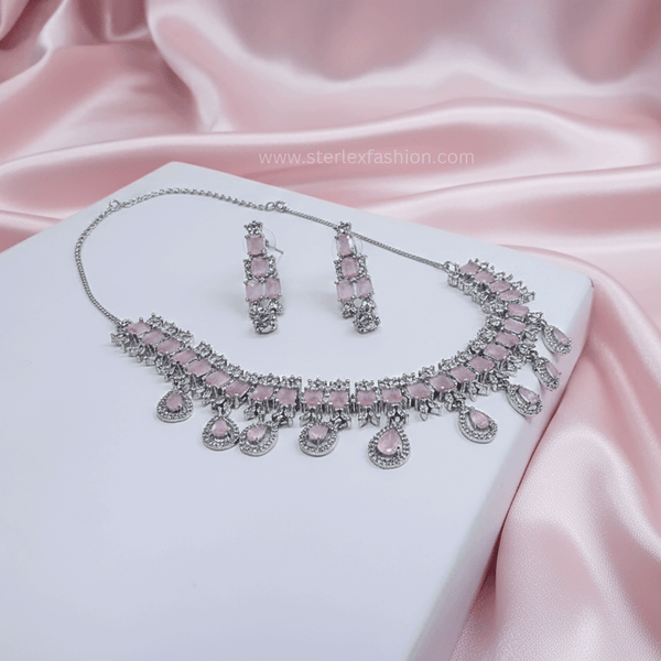 Diviyala Pink AD Necklace