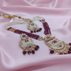 Maroon Pearl Kundan Haar