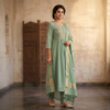 Sage Green Embroidered Anarkali Suit Set with Dupatta