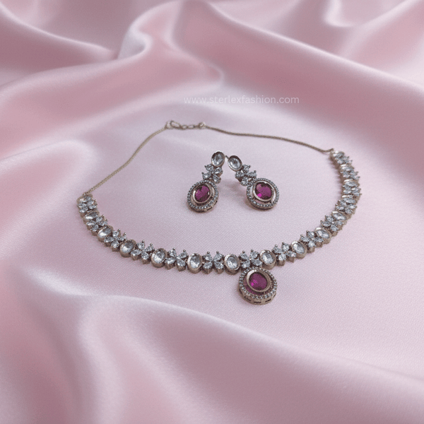 Elara Ruby Glow Necklace Set