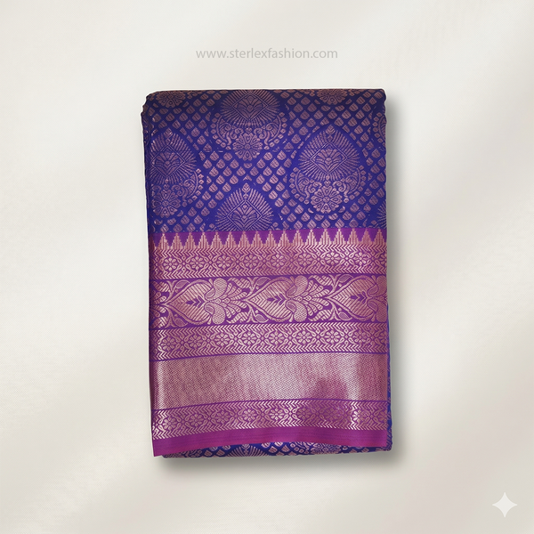 Royal Blue & Magenta Banarasi Silk Saree