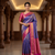 Royal Blue & Pink Kanjivaram Style Silk Saree