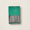 Aqua Green Soft Silk Saree with Silver Zari Border