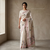 Ivory Handcrafted Leaf Motif Linen Saree