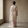Ivory Handcrafted Leaf Motif Linen Saree