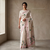 Ivory Handcrafted Leaf Motif Linen Saree