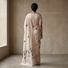 Ivory Handcrafted Leaf Motif Linen Saree