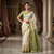 Ivory & Sage Green Embroidered Traditional Saree