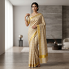 Classic Ivory Checks Kasavu Saree