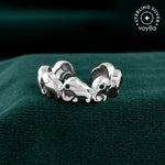 Tropical Wildlife Elephant Herd Band Ring