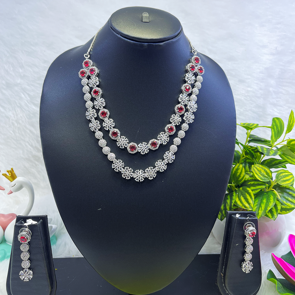 AMERICAN DIAMOND SPARKLING SOLITAIRE NECKLACE