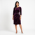 Plum velvet draped dress
